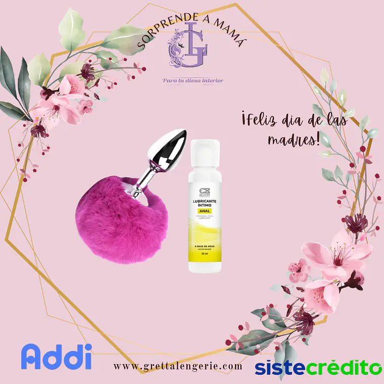 Plug Anal Rabbit Rosa Oscuro + Lubricante Anal Elixir X30ml 1