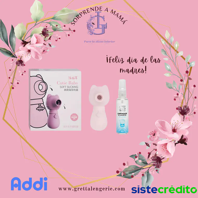 Estimulador Clítoris Cutie Baby + Limpiador de Juguetes  1