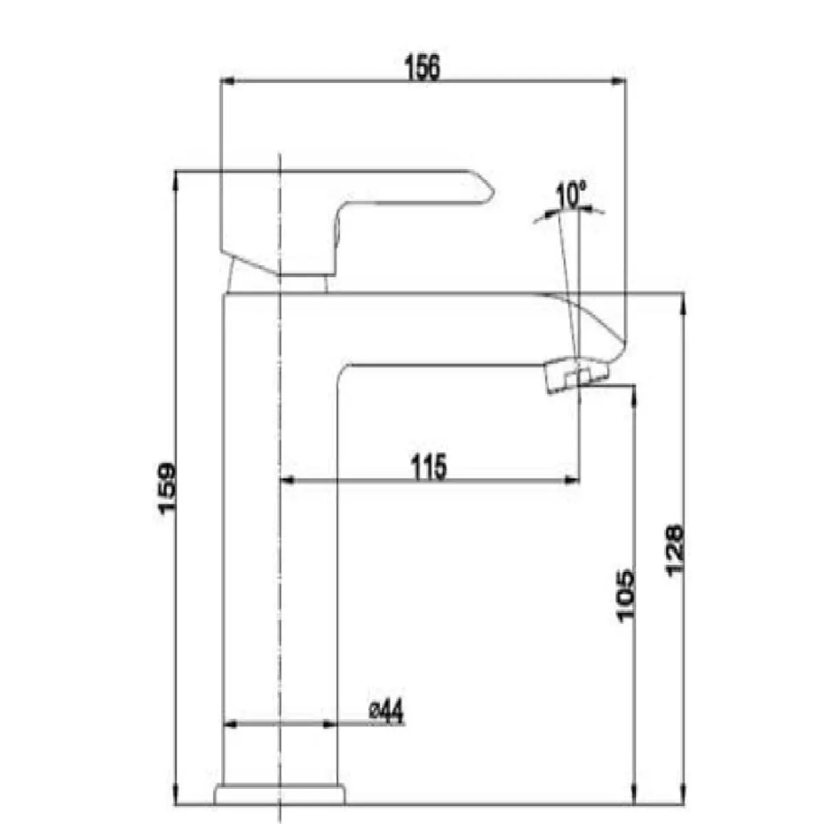 Mezclador monocomando bajo para lavamanos keyko