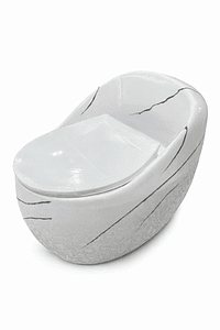 SANITARIO TIPO HUEVO KYLEN BLANCO CON VETA GRIS