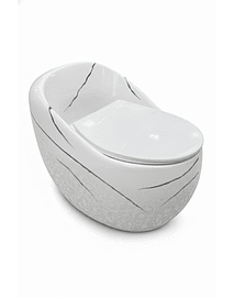 SANITARIO TIPO HUEVO KYLEN BLANCO CON VETA GRIS