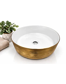 LAVAMANOS KAMIL DORADO Y BLANCO 