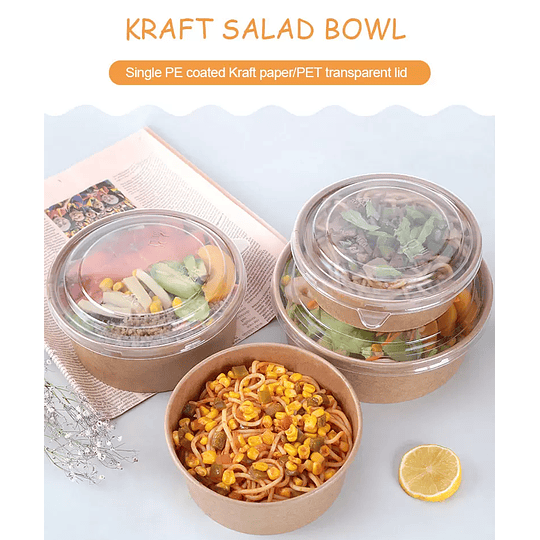 Bowl Kraft (x300) 500 ml sin tapa