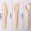Set Cubiertos Madera (x100) Cuchillo + Tenedor + Cuchara