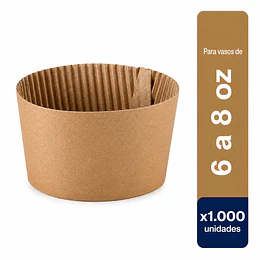 Collarín Corrugado para Vasos 6 a 8 Oz x1000