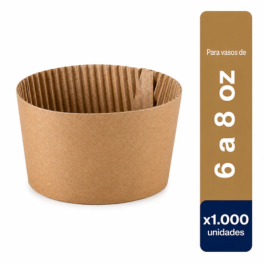 Collarín Corrugado para Vasos 6 a 8 Oz x1000