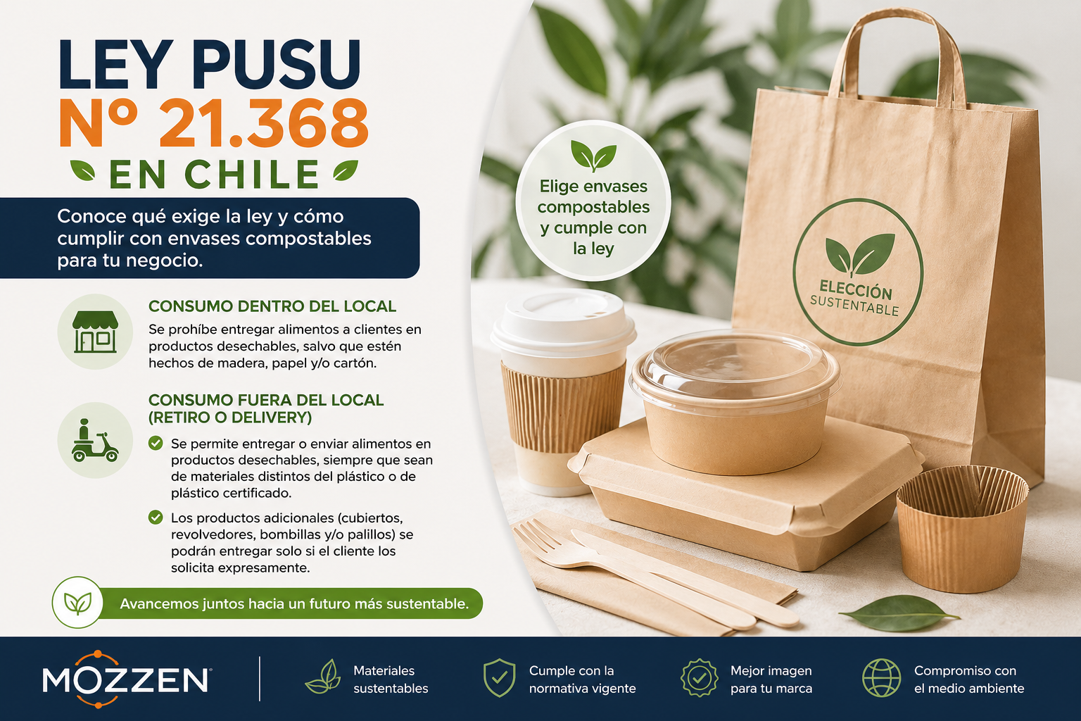 Ley PUSU en Chile: Envases Compostables para Cumplir con Envases Compostables