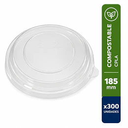 Tapa para bowl kraft Compostable CPLA 185 mm x300