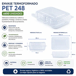 Envase Termoformado PET 248 x600
