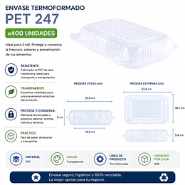 Envase Termoformado PET 247 x400
