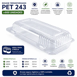 Envase Termoformado PET 243 x600