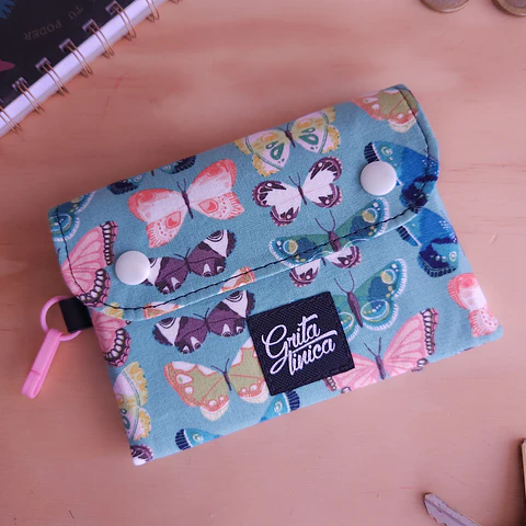 Mini Billetera Mariposas celeste