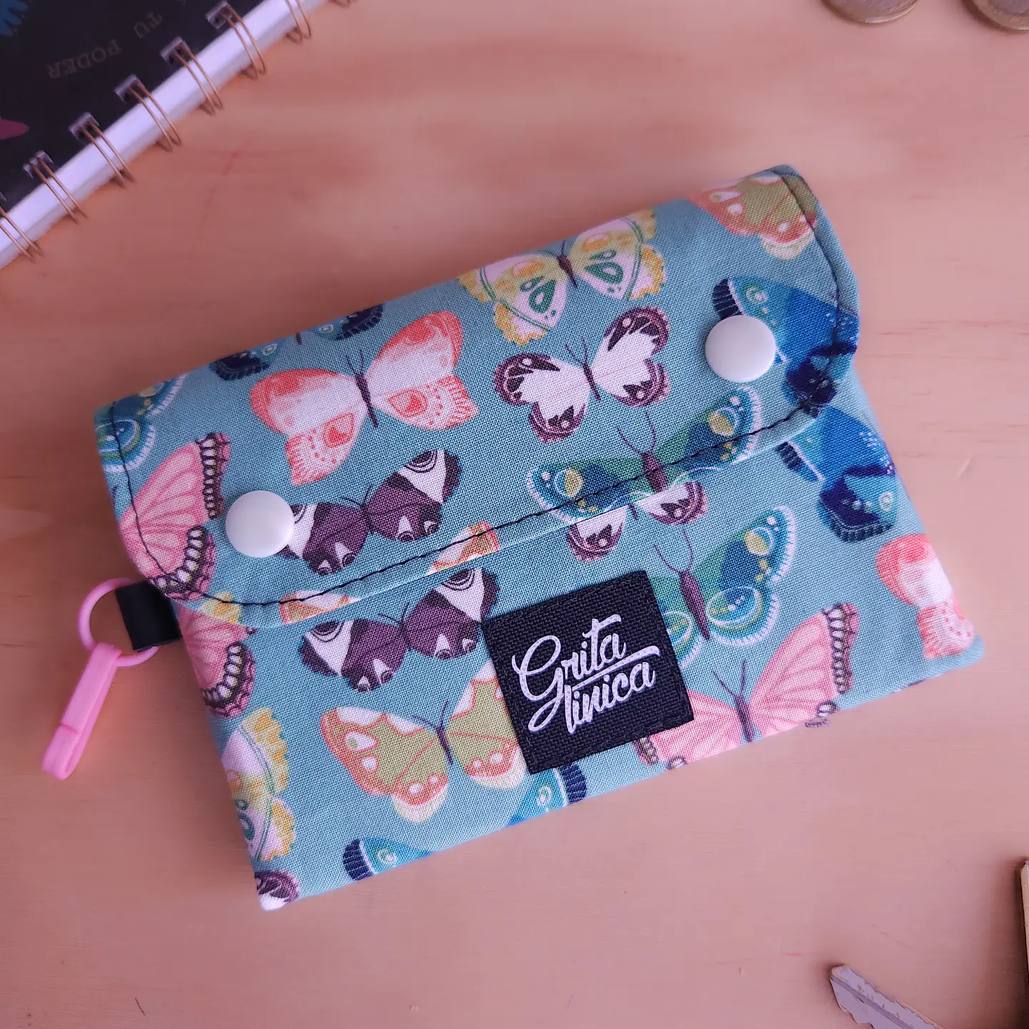Mini Billetera Mariposas celeste 1