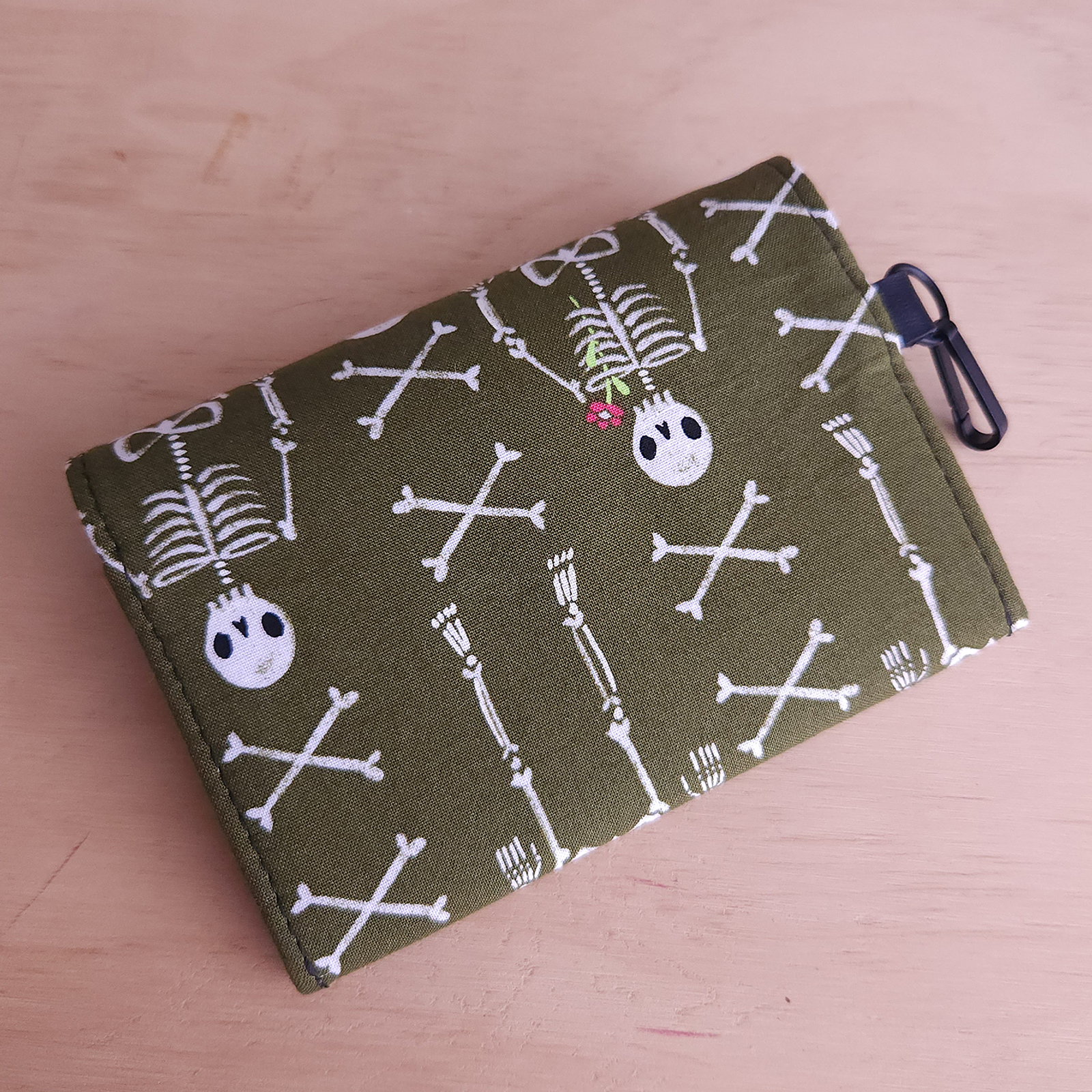 Mini Billetera Esqueleto verde