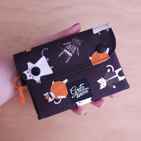 Mini Billetera Gato calabaza