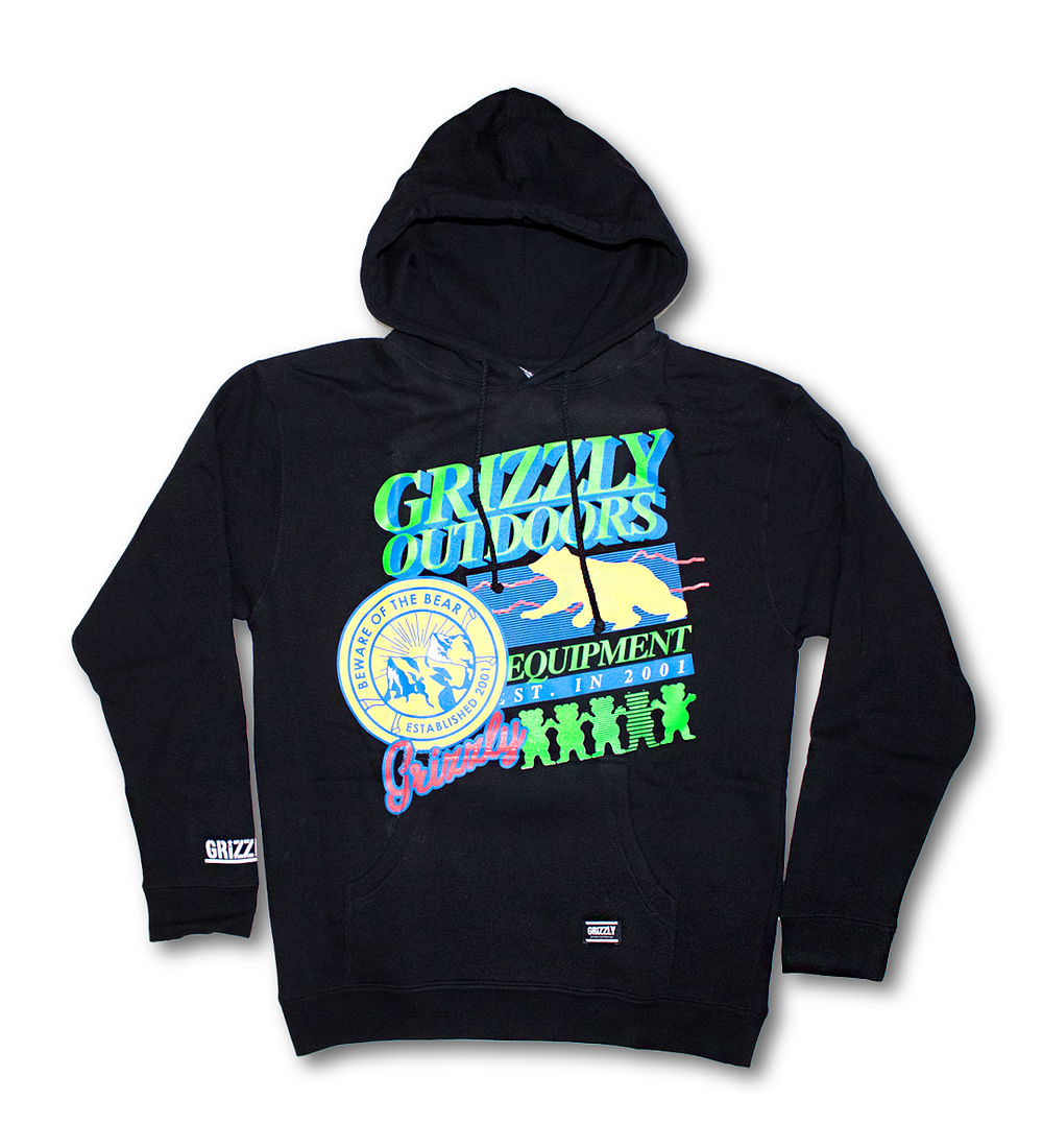 Poleron Grizzly - Neon Trail Hoodie Negro  