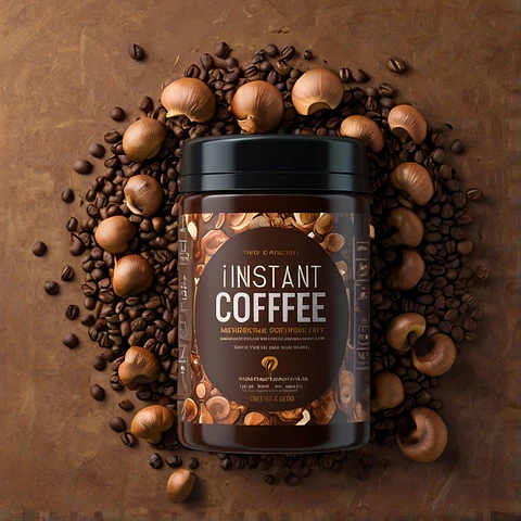 Café instantáneo con hongos adaptógenos
