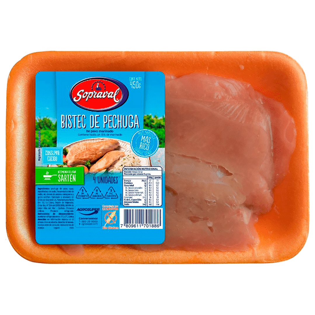 Bistec de pechuga de pavo 450 g 1