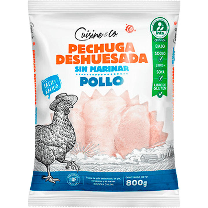 Pechuga deshuesada de pollo 800 g 1