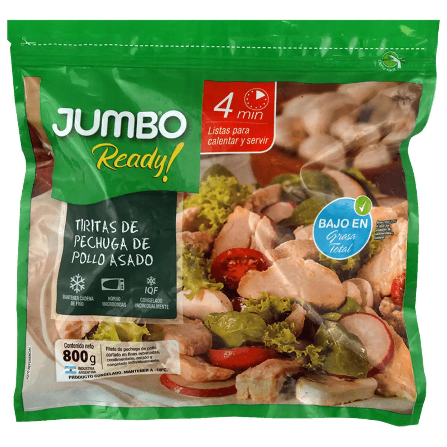 Tiras de Pollo Asado Ready! 800 g 1