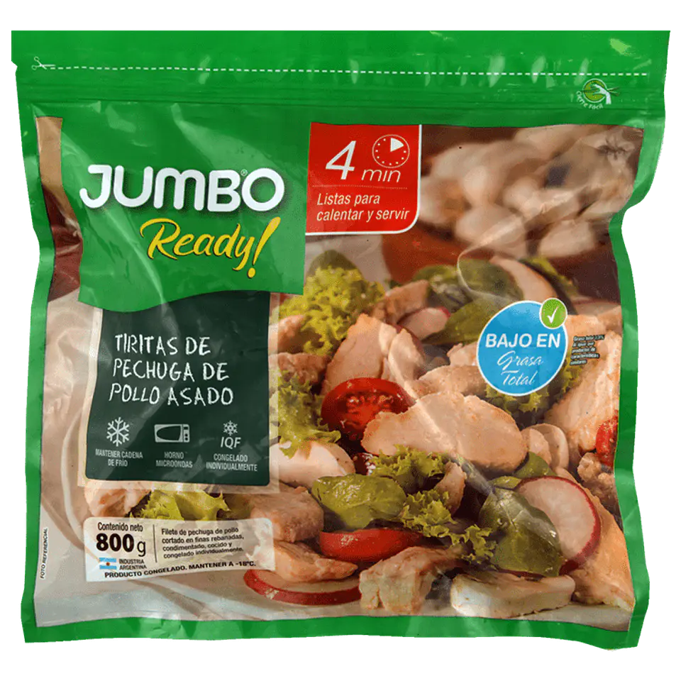 Tiras de Pollo Asado Ready! 800 g 1