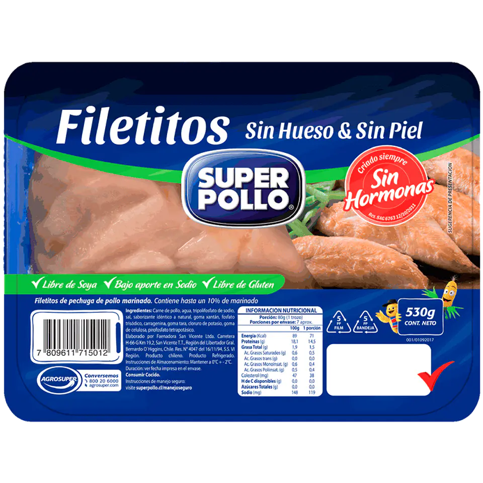 Boneless and skinless chicken fillets 530 g 1