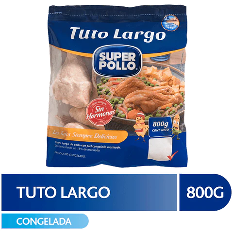Trutro largo de pollo Super Pollo, con piel 800 g congelado