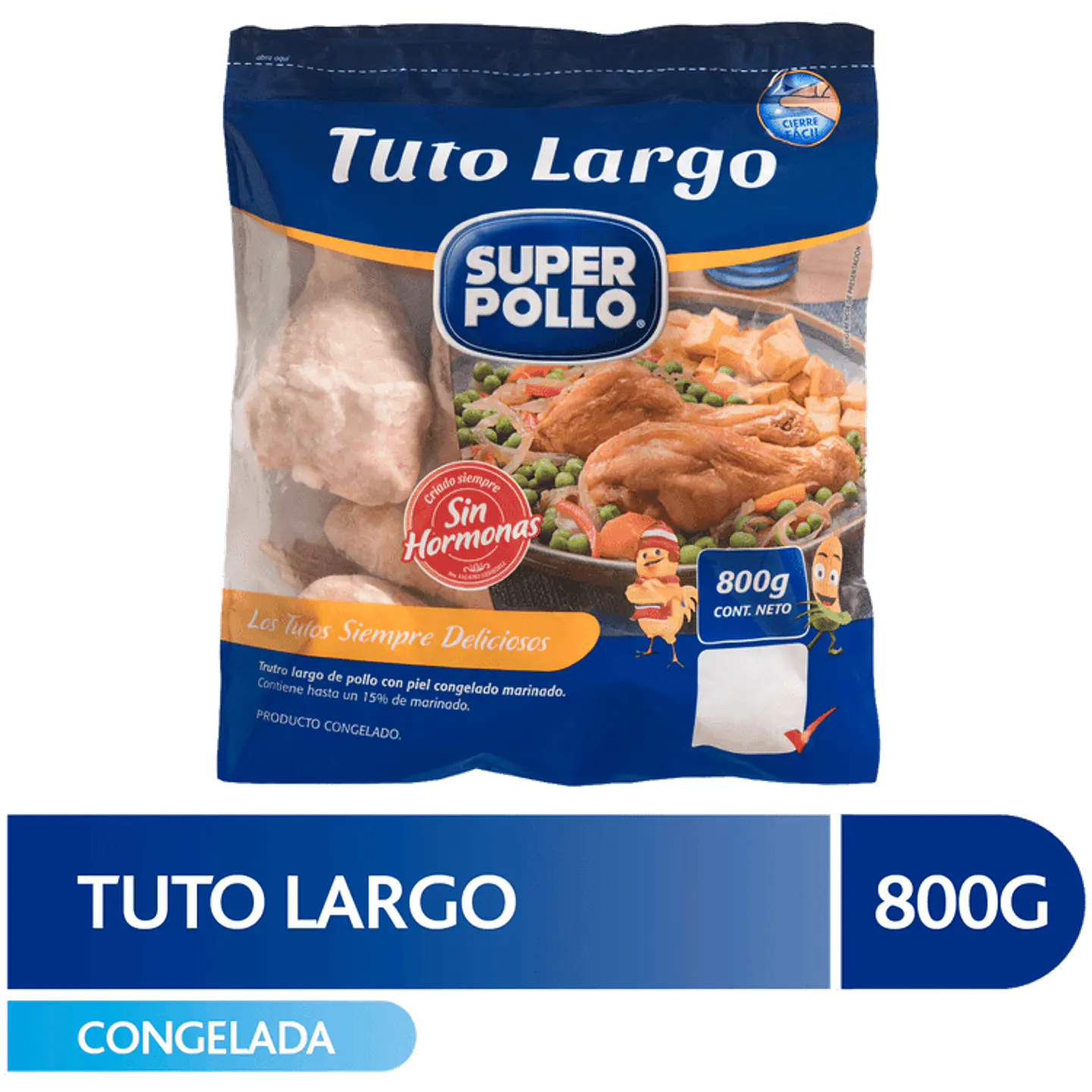 Trutro largo de pollo Super Pollo, con piel 800 g congelado 1