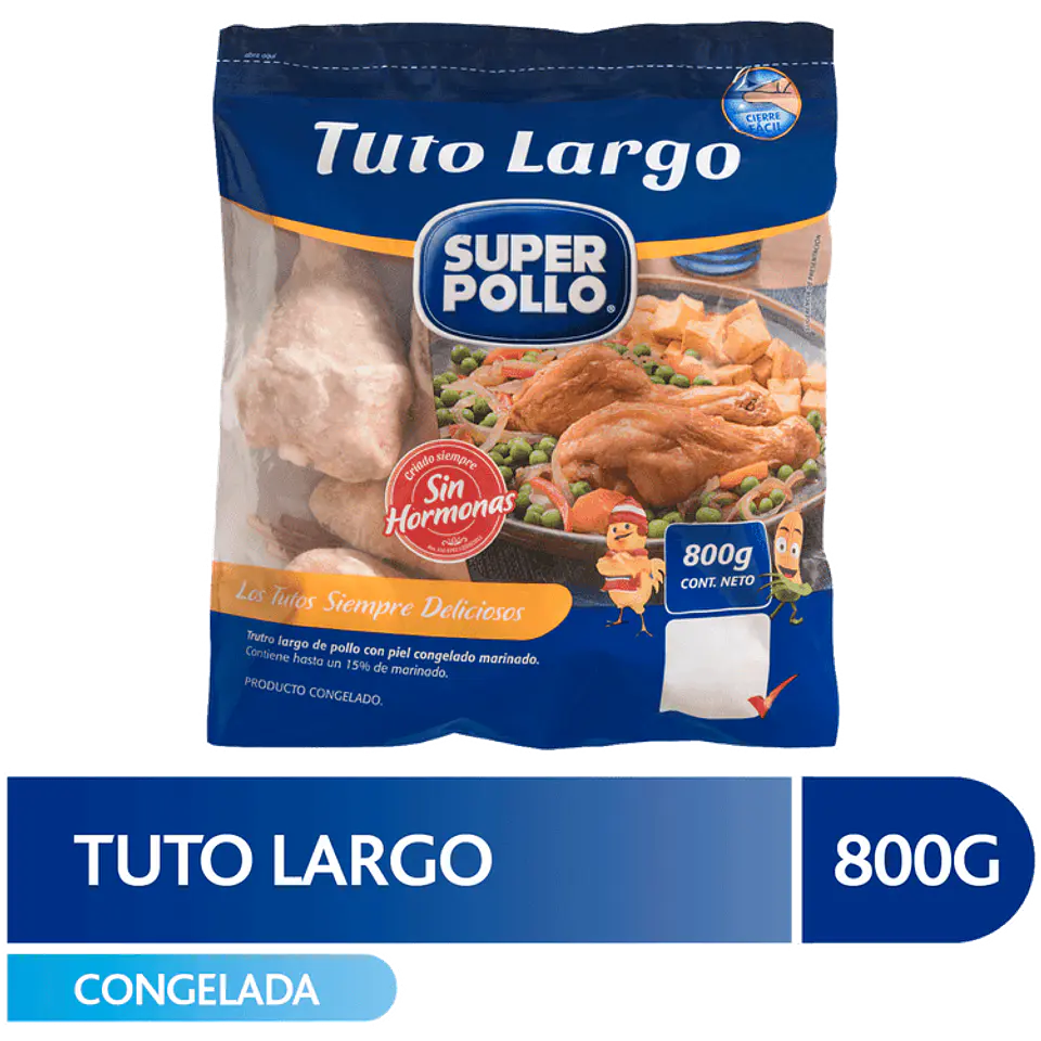 Trutro largo de pollo Super Pollo, con piel 800 g congelado 1