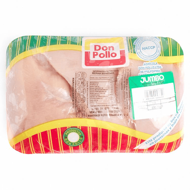 Pechuga Deshuesada de Pollo Don Pollo envasado 1