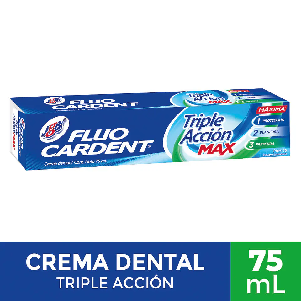 pasta dental triple acción Fluocardent 75 gr 1