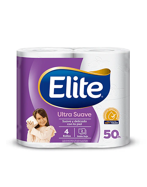 papel higiénico elite 50 mt x 4 un
