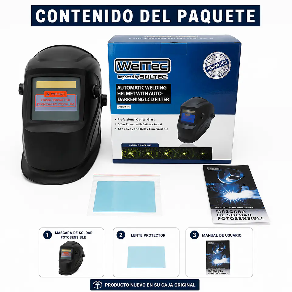 Mascara de soldar fotosensible Weltec 3