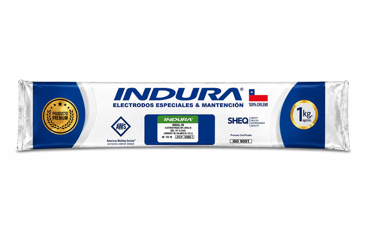 Electrodo Fierro Fundido Indura 1/8 1 kg 1