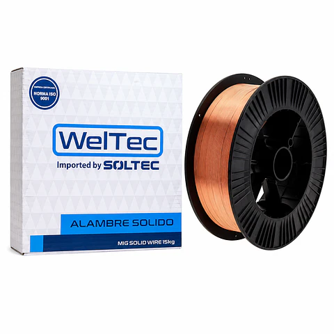 Alambre Mig 70S-6 0.9mm Weltec Rollo 15 kg.