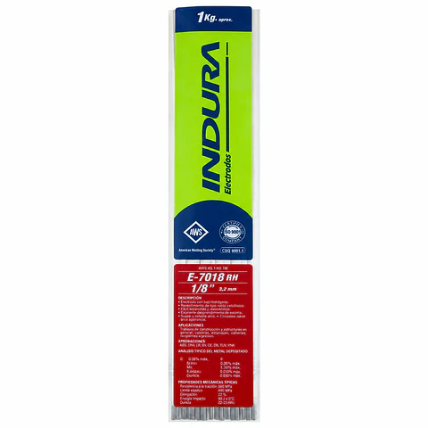 Electrodo Indura 7018 1/8 bolsa 1 kg.