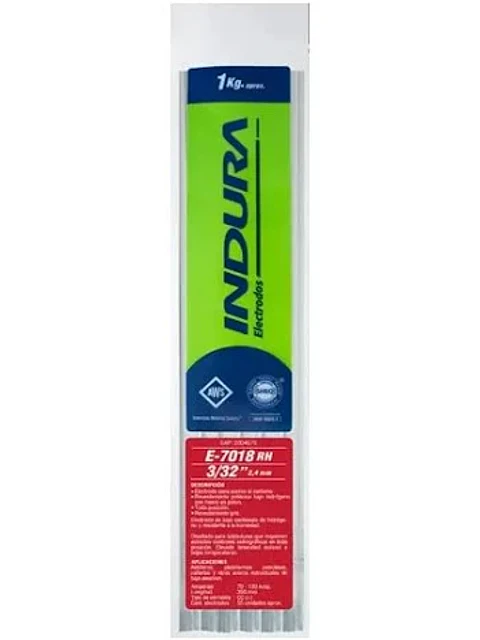 Electrodo Indura 7018 3/32 bolsa 1 kg.
