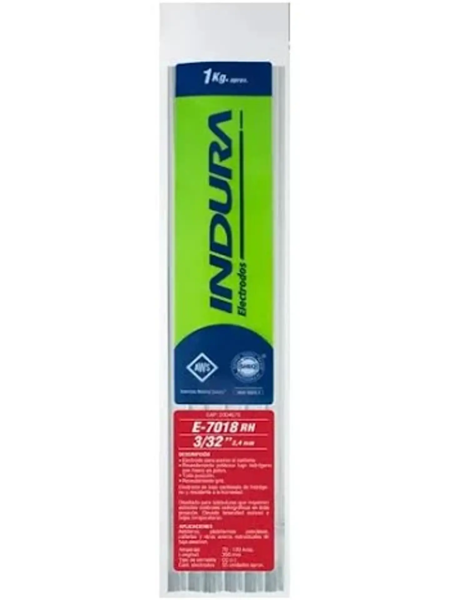 Electrodo Indura 7018 3/32 bolsa 1 kg. 1