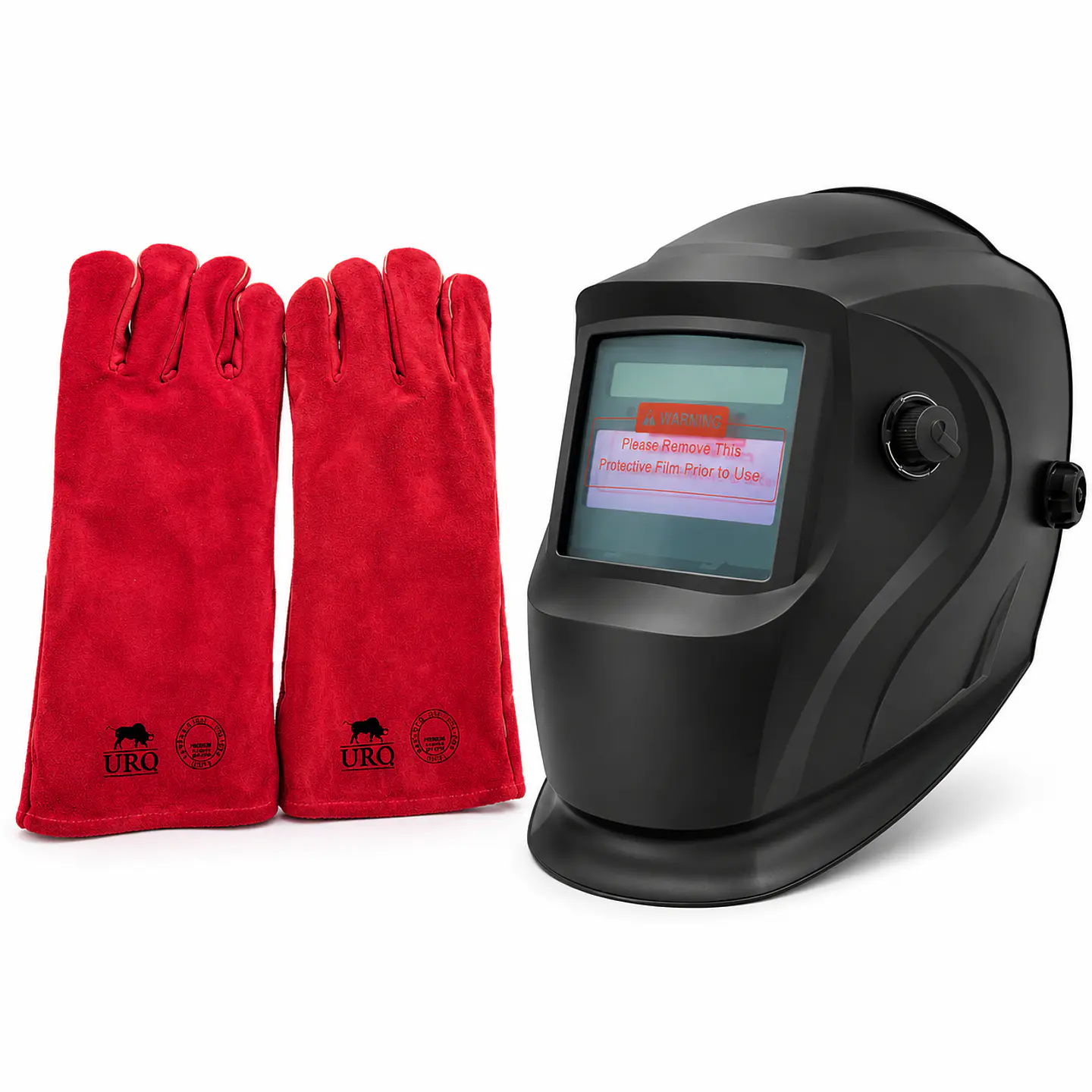 Mascara de Soldar fotosensible+ Guantes Rojos 1