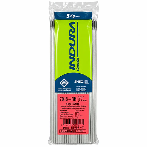 Electrodo Indura 7018 3/32 bolsa 5 kg.
