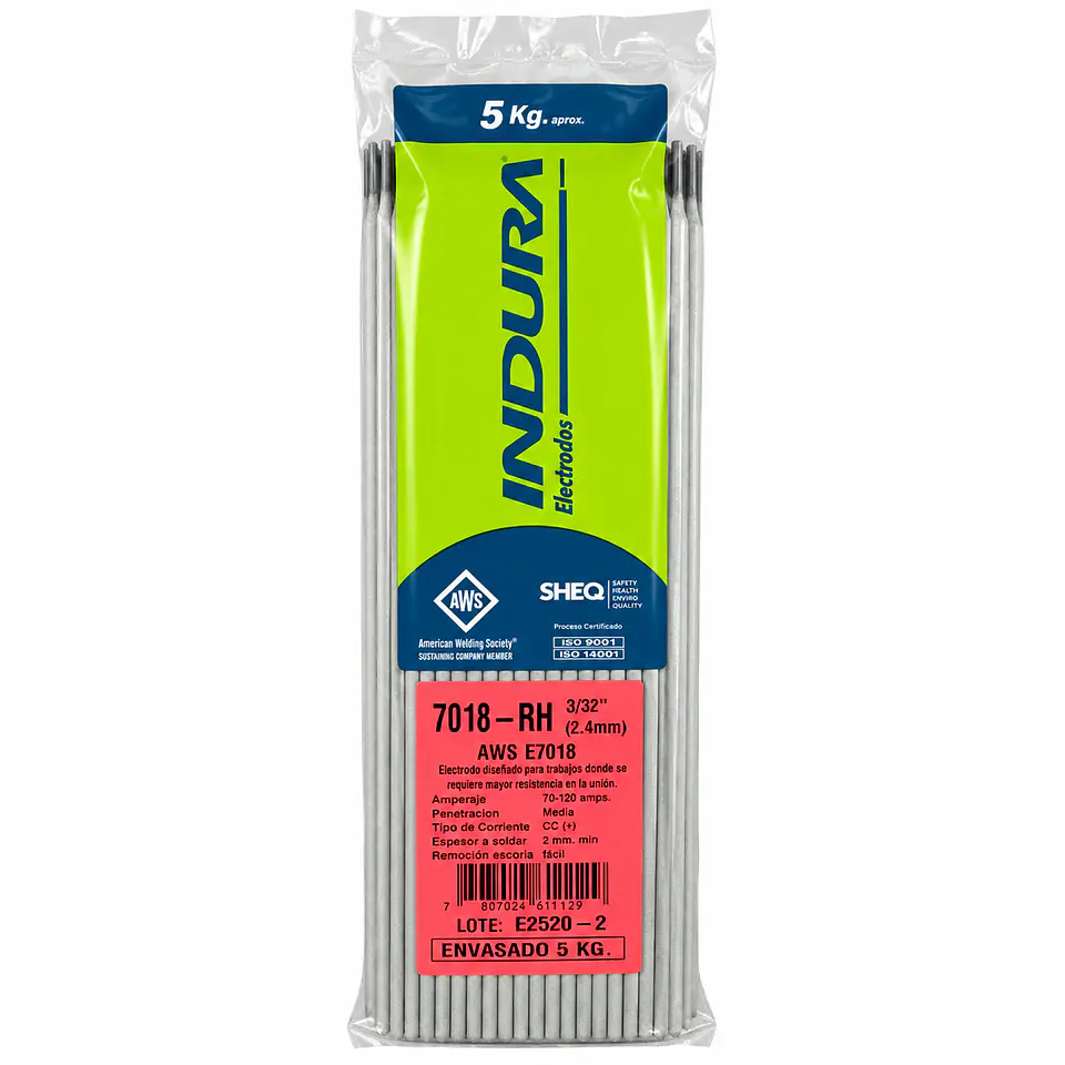 Electrodo Indura 7018 3/32 bolsa 5 kg. 1