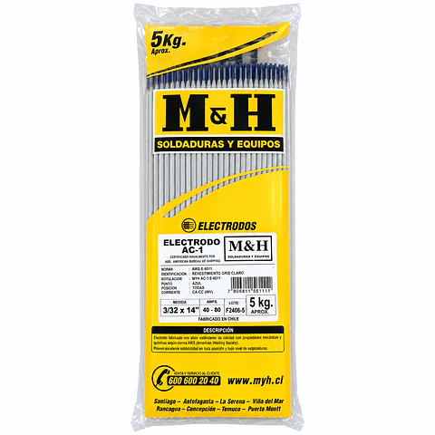 Electrodo MYH 6011 3/32 Bolsa 5 kg.