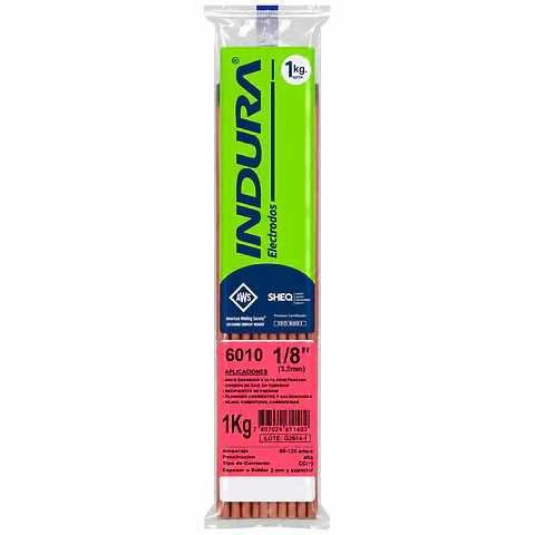 Electrodo Indura 6010 1/8 Indura bolsa 1 kg.