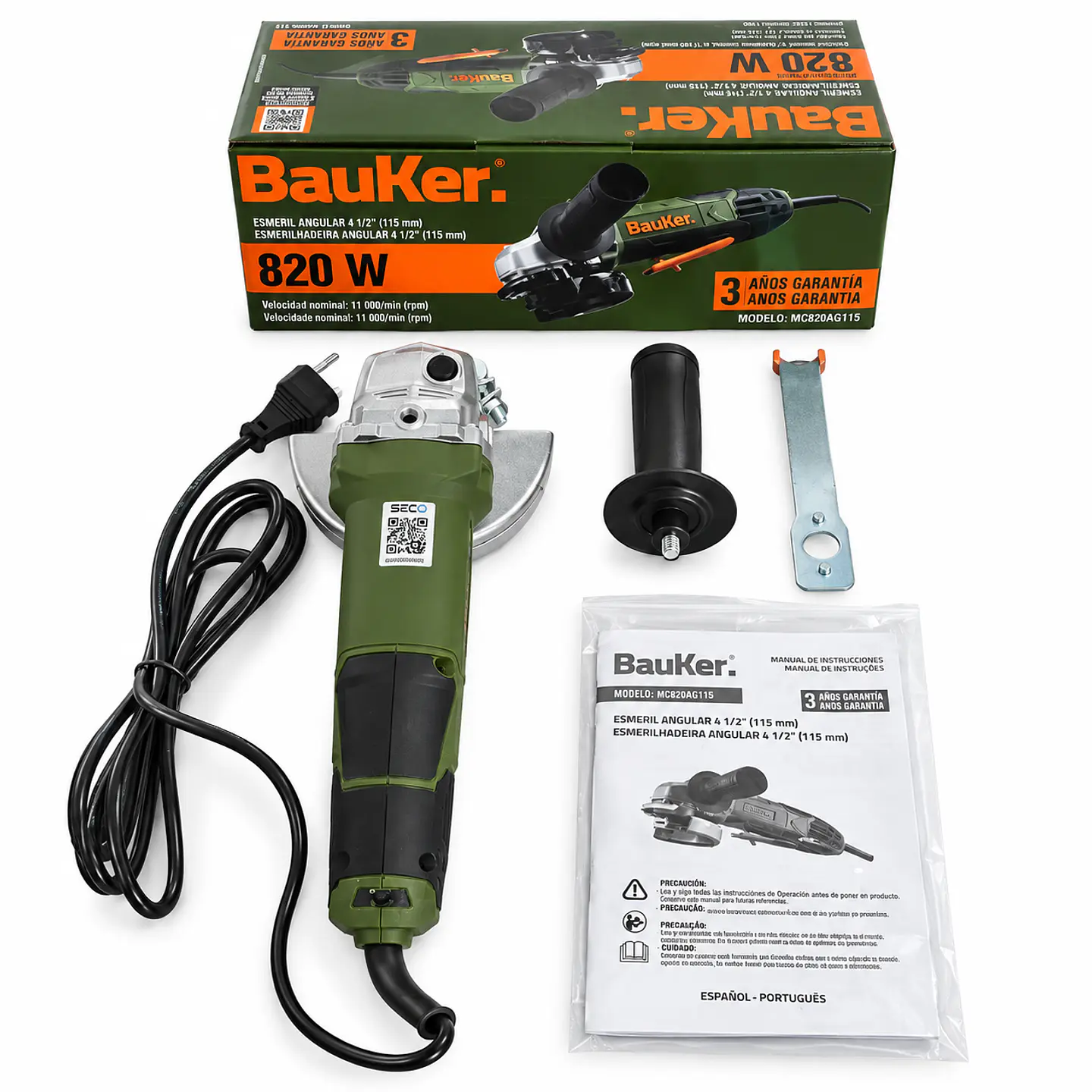 Esmeril Angular 4 1/2 820W Bauker 3