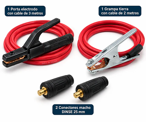 Conjunto Porta electrodo y Grampa tierra 200 amperes