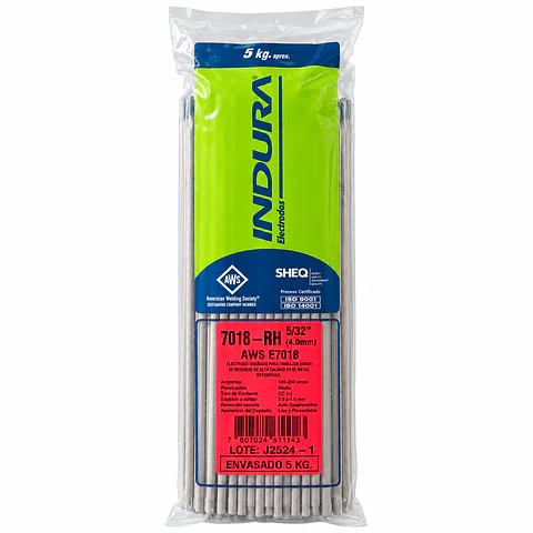 Electrodo Indura 7018 5/32 bolsa 5 kg.