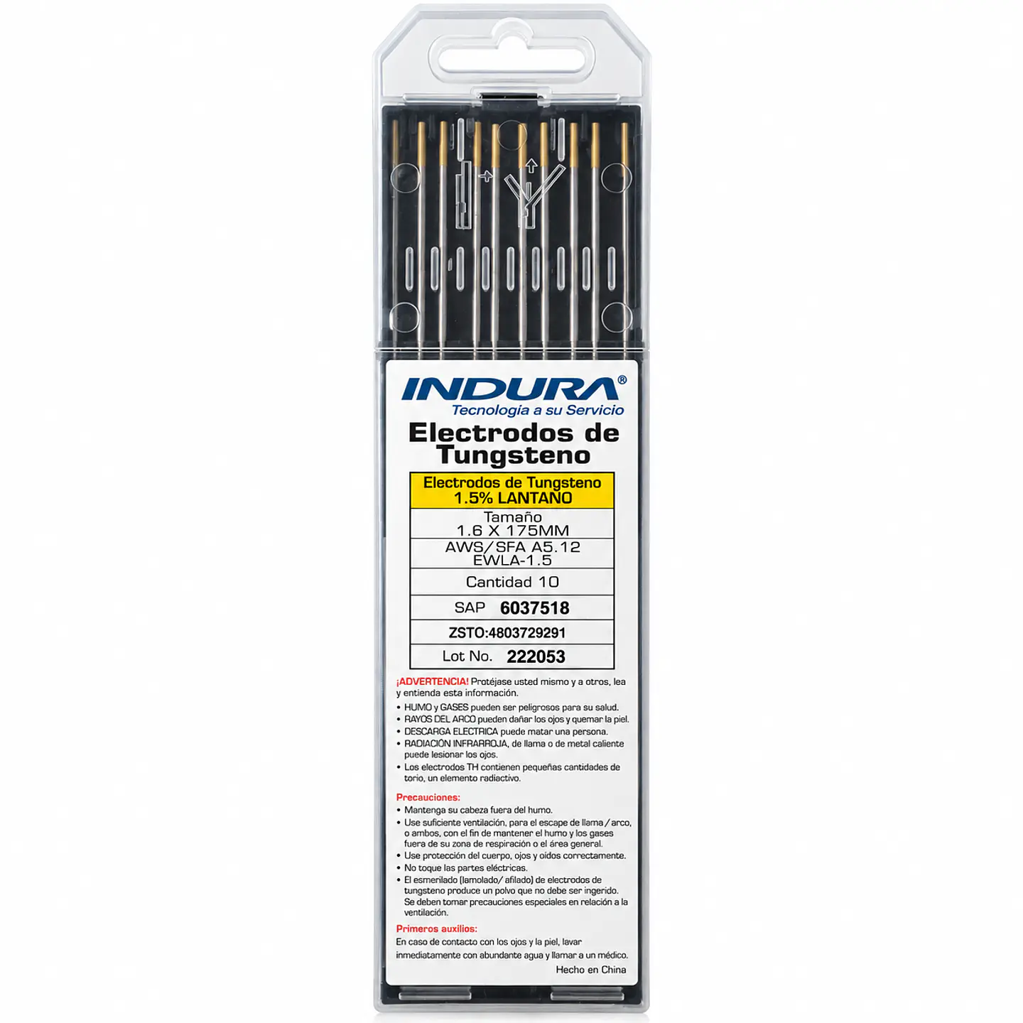 Electrodo de Tungsteno Indura 1,5% Lantano 1,6 x 175 mm – Pack 10 Unidades 1