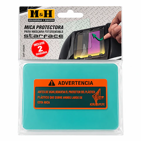 Mica Protectora para Máscara Fotosensible 11,5 x 9 cm – Pack 2 Unidades