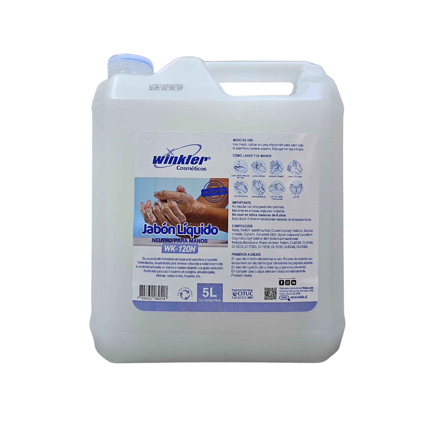 Jabon Liquido Neutro WK-120N - 5 Litros