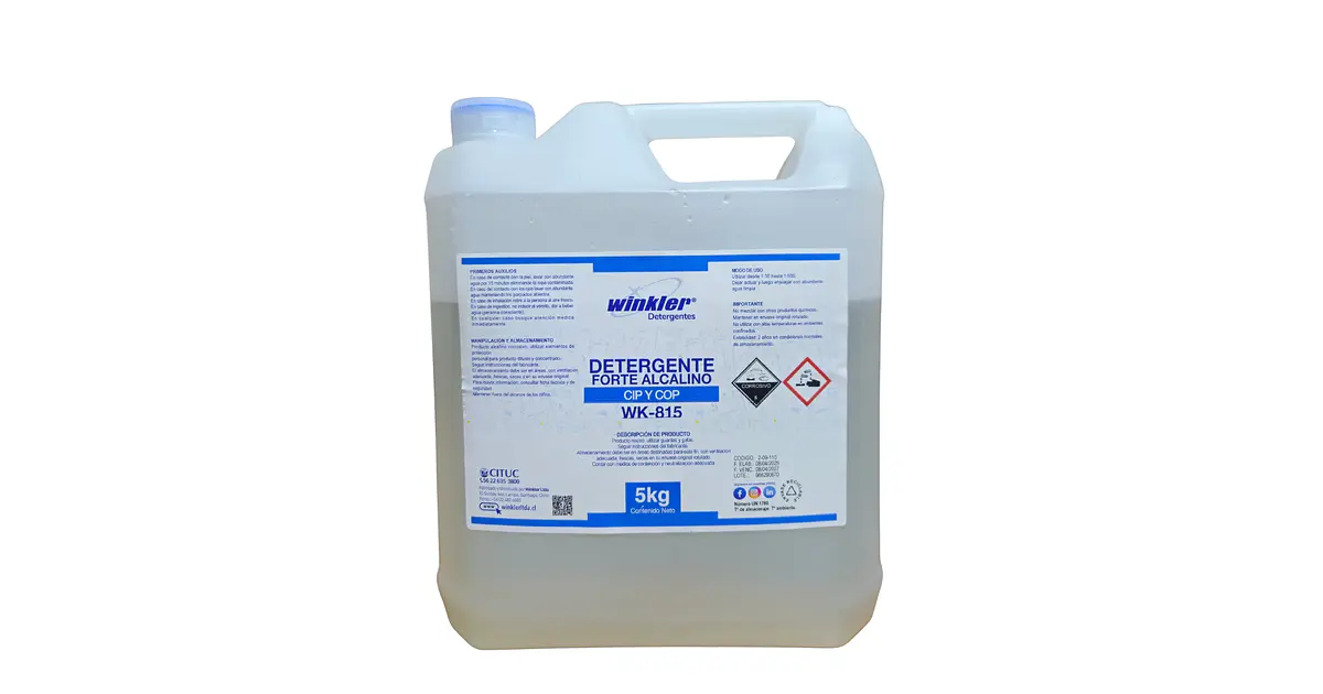 Detergente Liquido Alcalino Forte CIP Y COP - WK-815 (5KG)